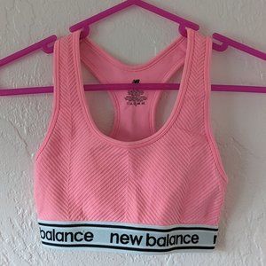 New Balance Pink / Coral Sports Bra with Keyhole and Branding